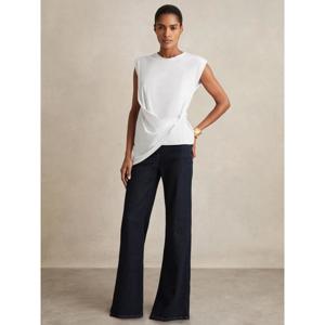 REISS Tilly Cotton Drape T-Shirt